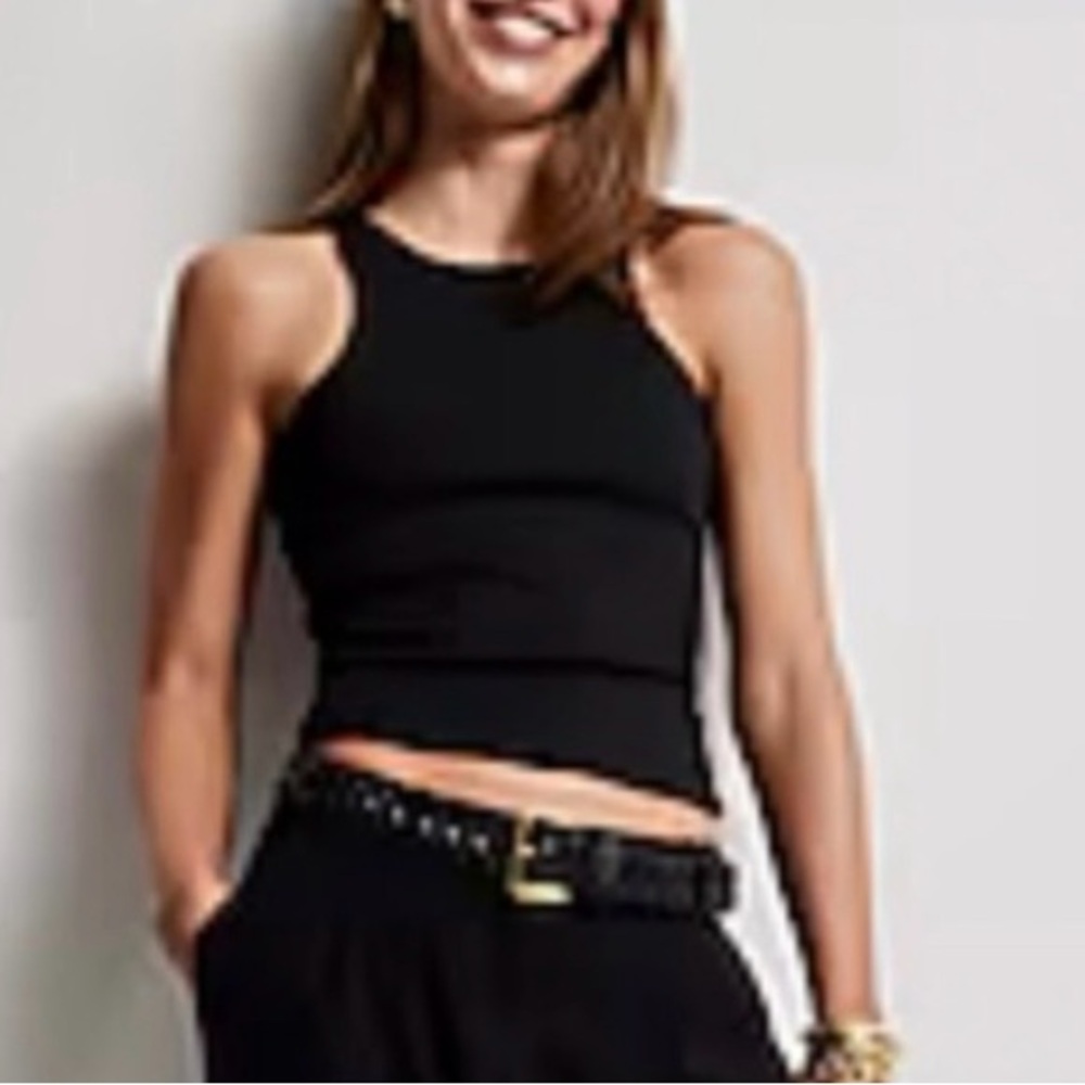 NWT   J. Crew Black Ribbed Tank Top
